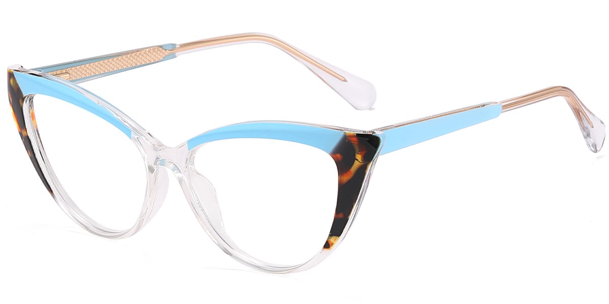 Cat Eye Frame pattern-blue