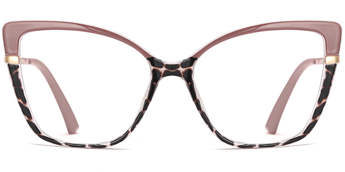 Cat Eye Frame pattern-brown