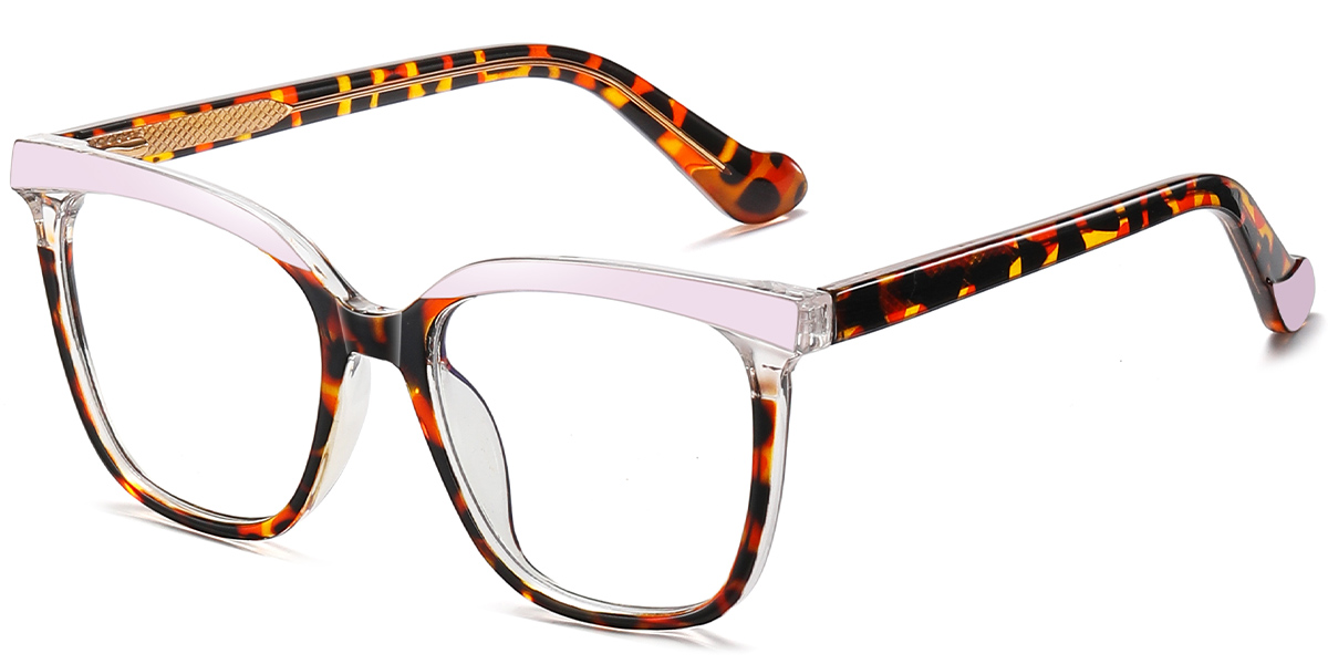 Square Frame tortoiseshell-pink