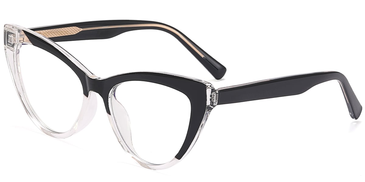 Cat Eye Frame pattern-black