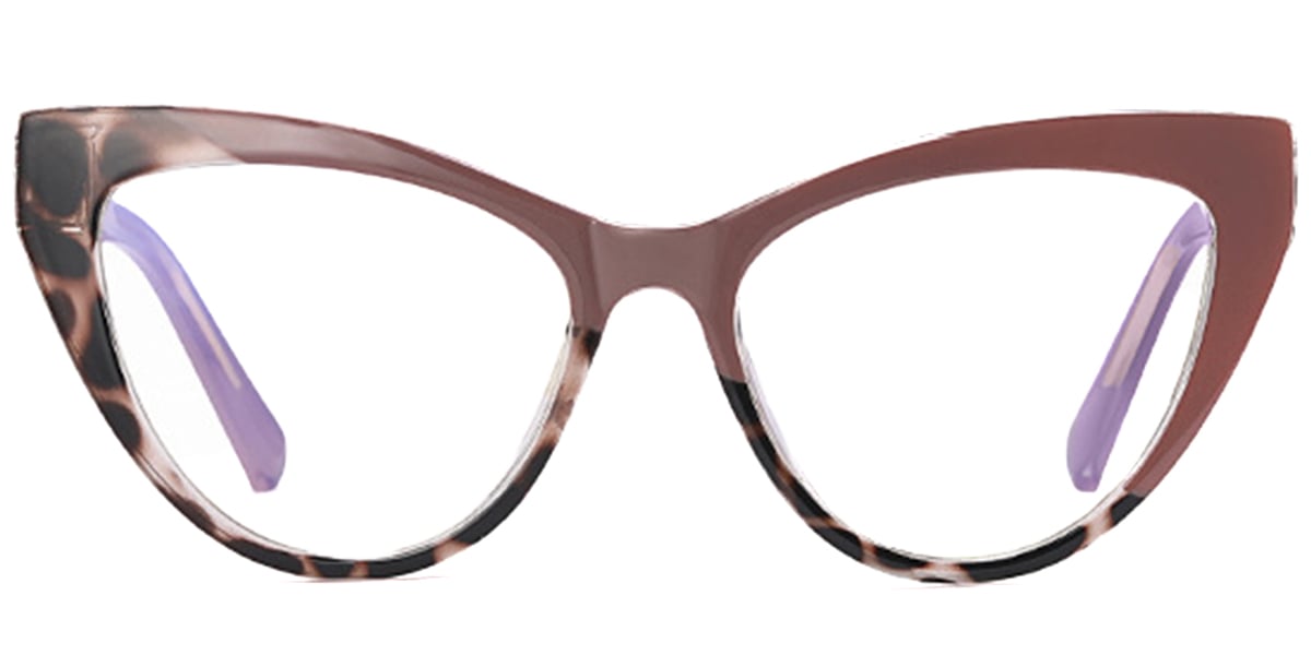 Cat Eye Frame pattern-brown