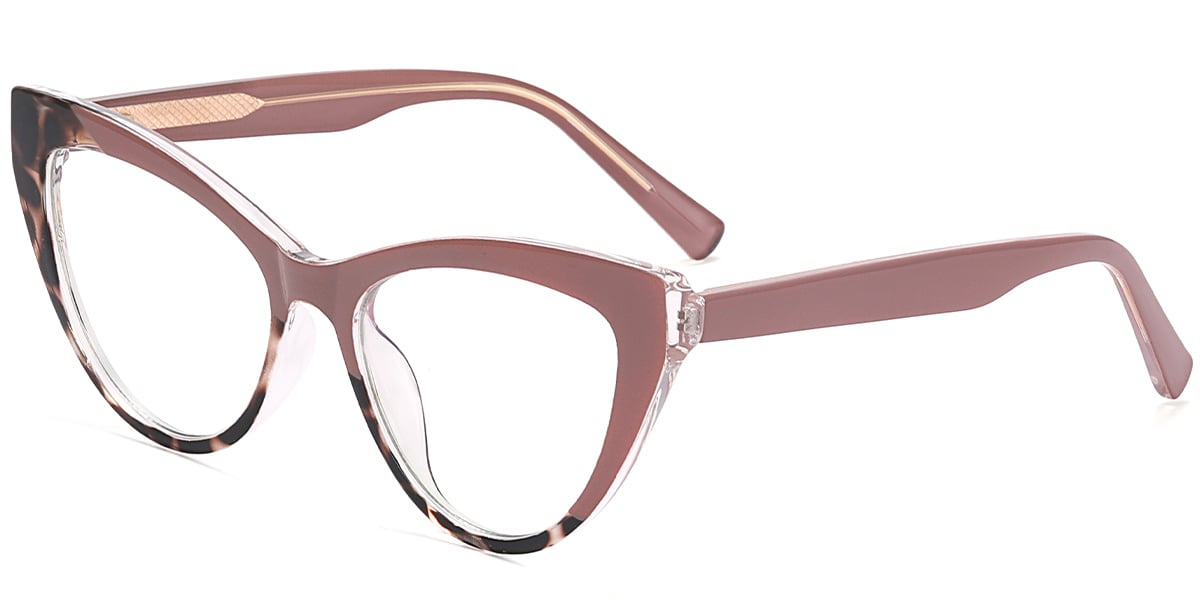 Cat Eye Frame pattern-brown