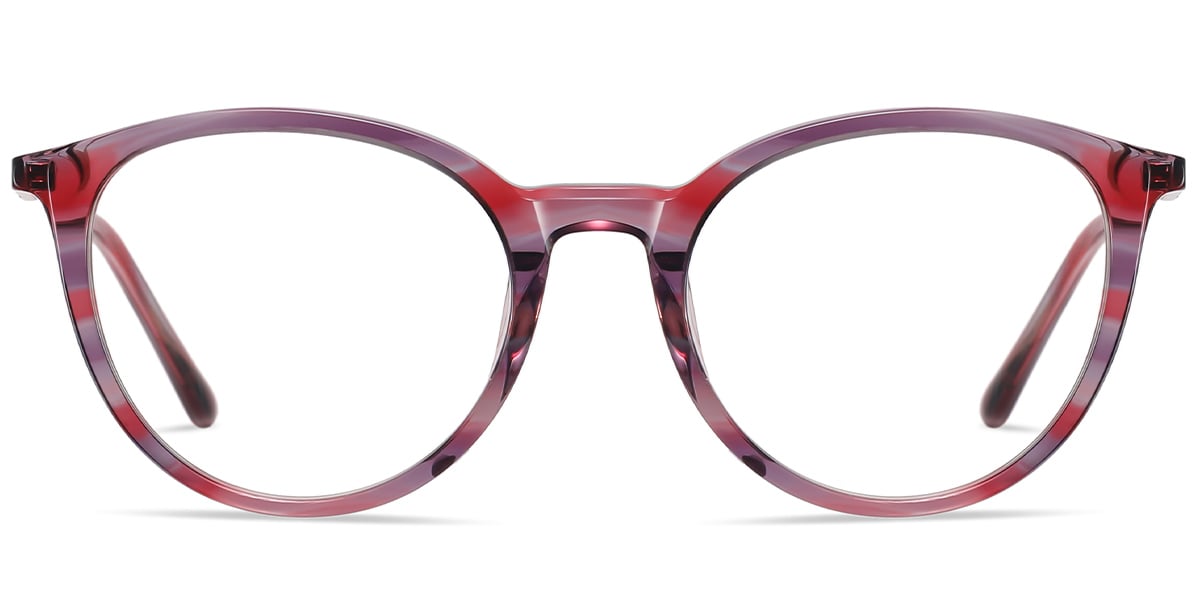 Acetate Round Frame pattern-red