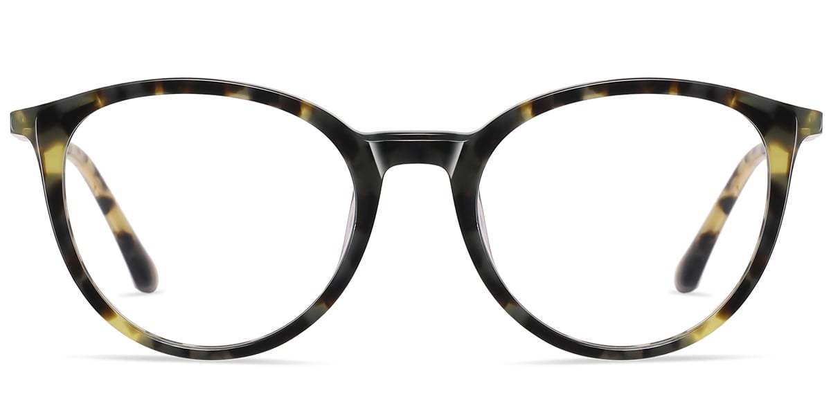 Acetate Round Frame pattern-yellow