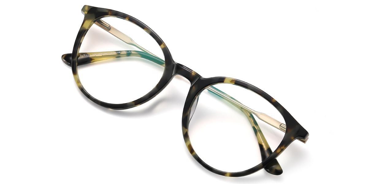 Acetate Round Frame pattern-yellow