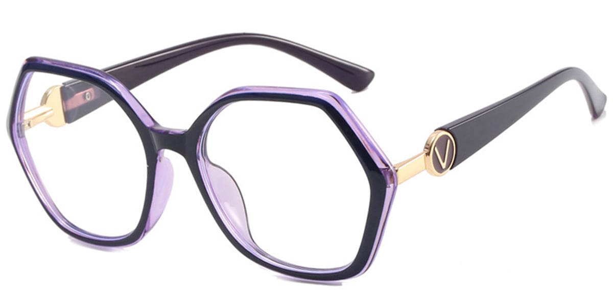 Geometric Frame translucent-purple