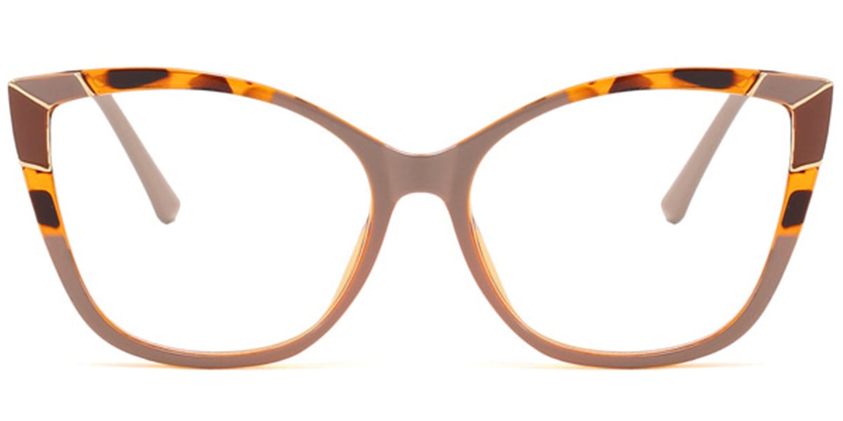 Cat Eye Frame pattern-brown