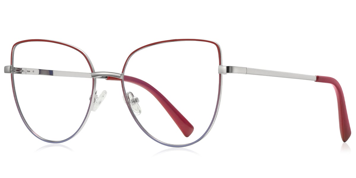 Geometric Frame silver-red