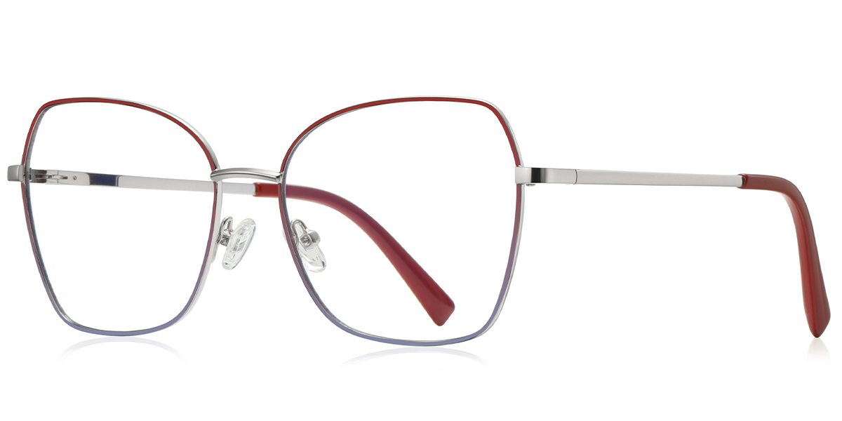 Geometric Frame silver-red