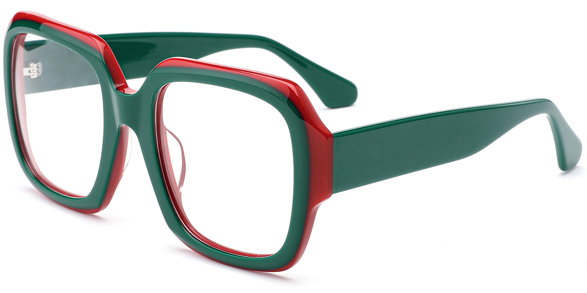 Acetate Square Frame pattern-red