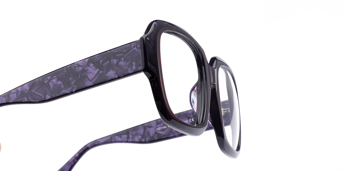 Acetate Square Frame pattern-purple