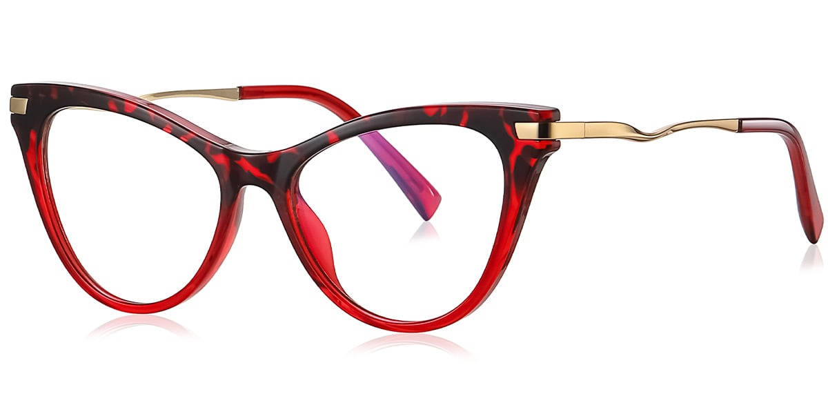 Cat Eye Frame pattern-red