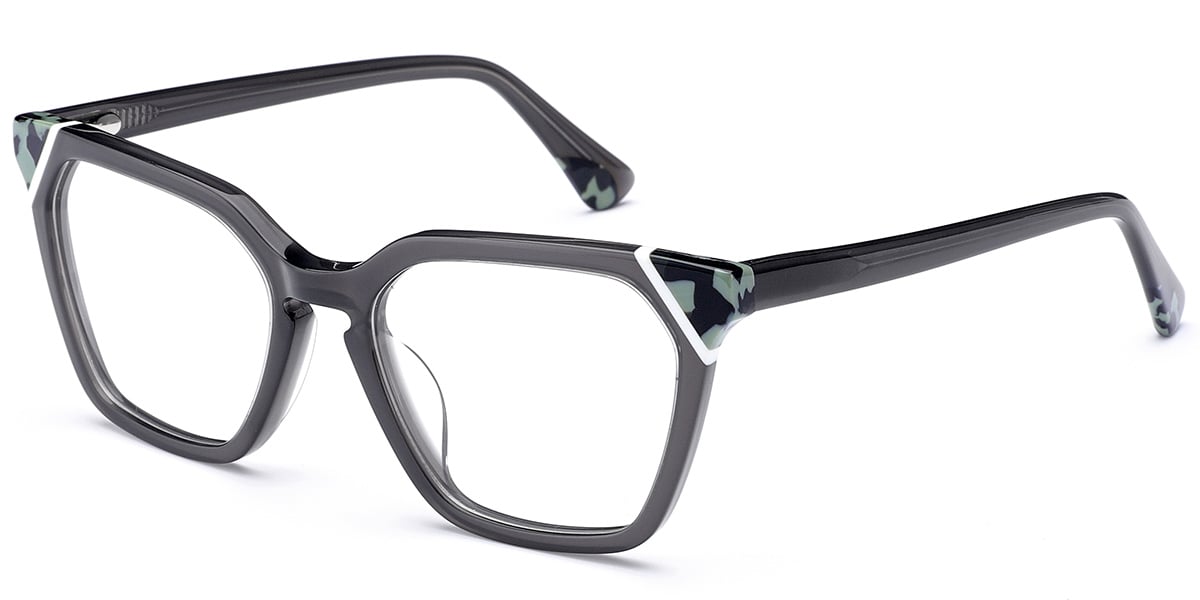 Acetate Square Frame pattern-grey