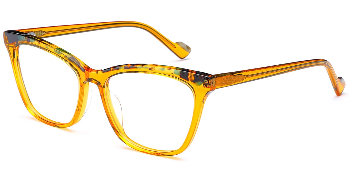 Acetate Square Frame pattern-yellow