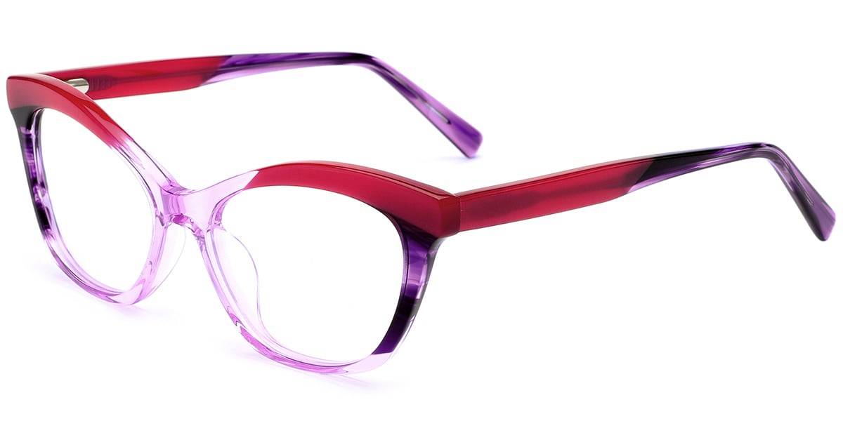 Acetate Cat Eye Frame pattern-purple
