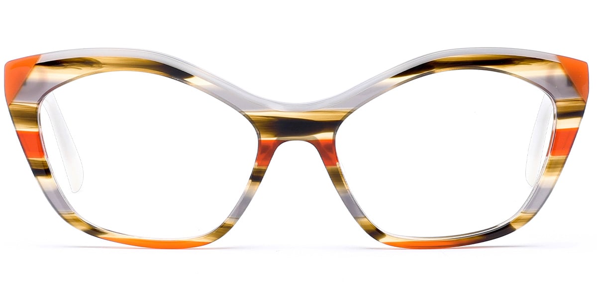 Acetate Geometric Frame pattern-orange