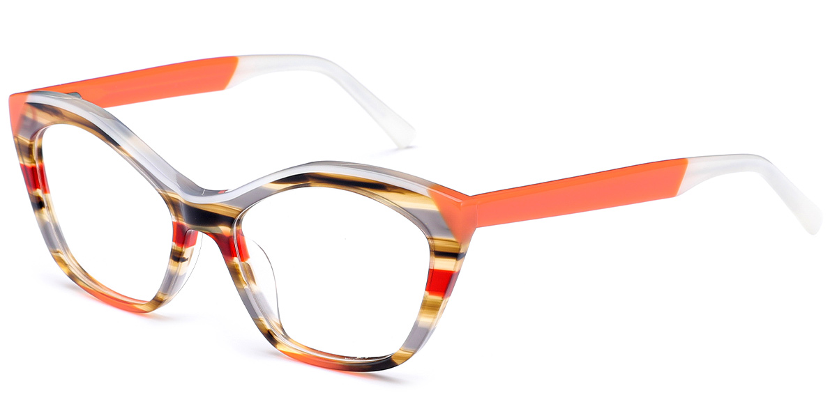 Acetate Geometric Frame pattern-orange