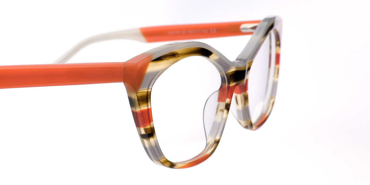 Acetate Geometric Frame pattern-orange