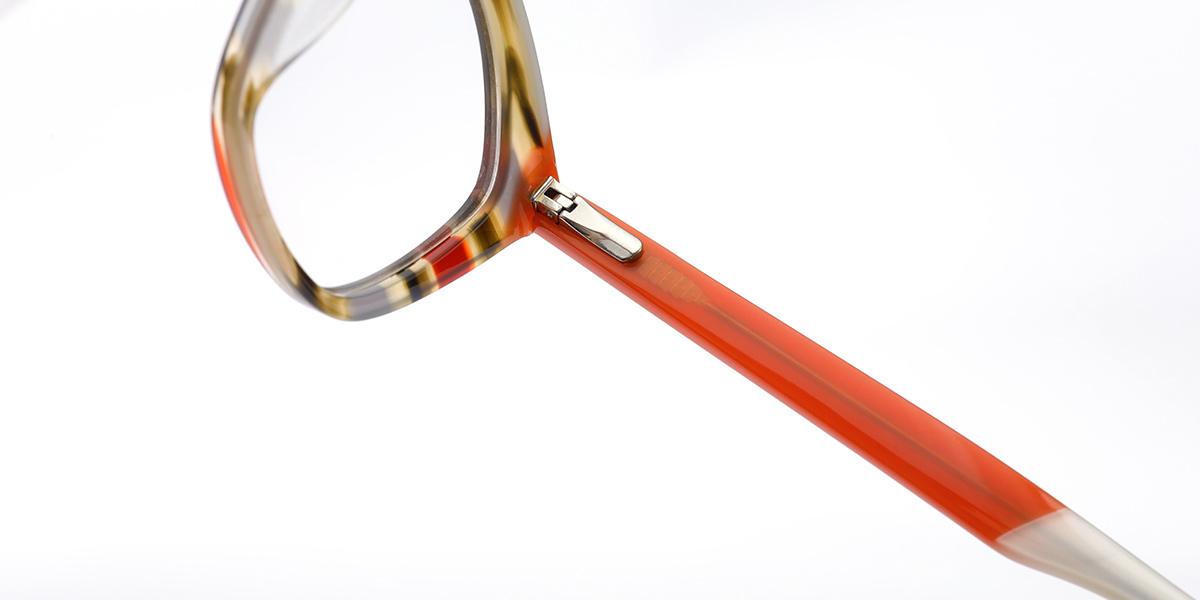 Acetate Geometric Frame pattern-orange