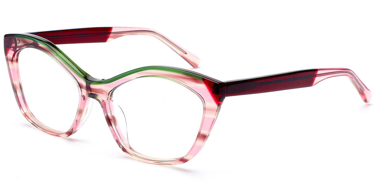 Acetate Geometric Frame pattern-rose