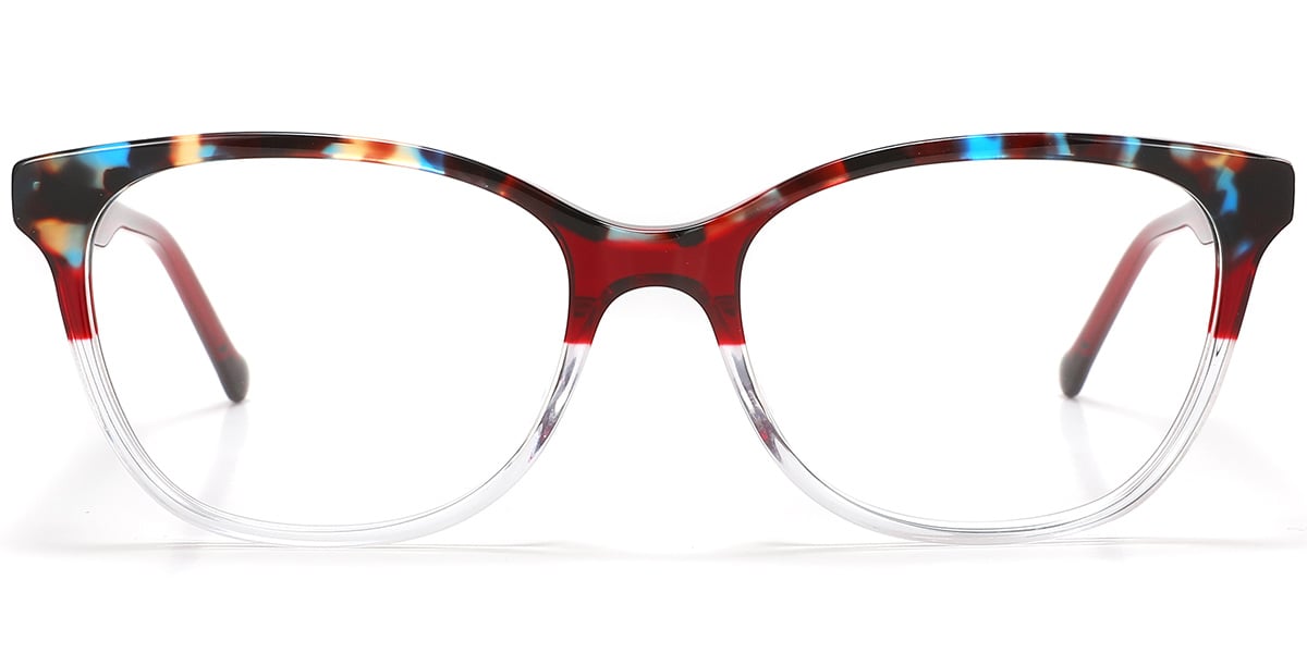 Acetate Square Frame pattern-red