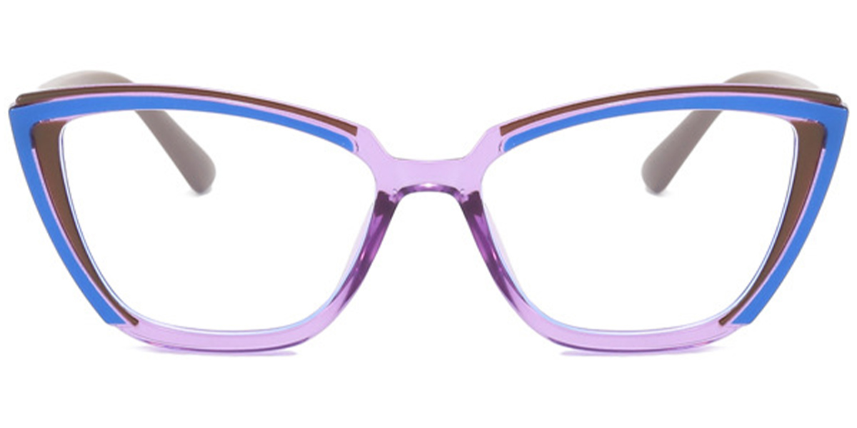 Cat Eye Frame pattern-blue