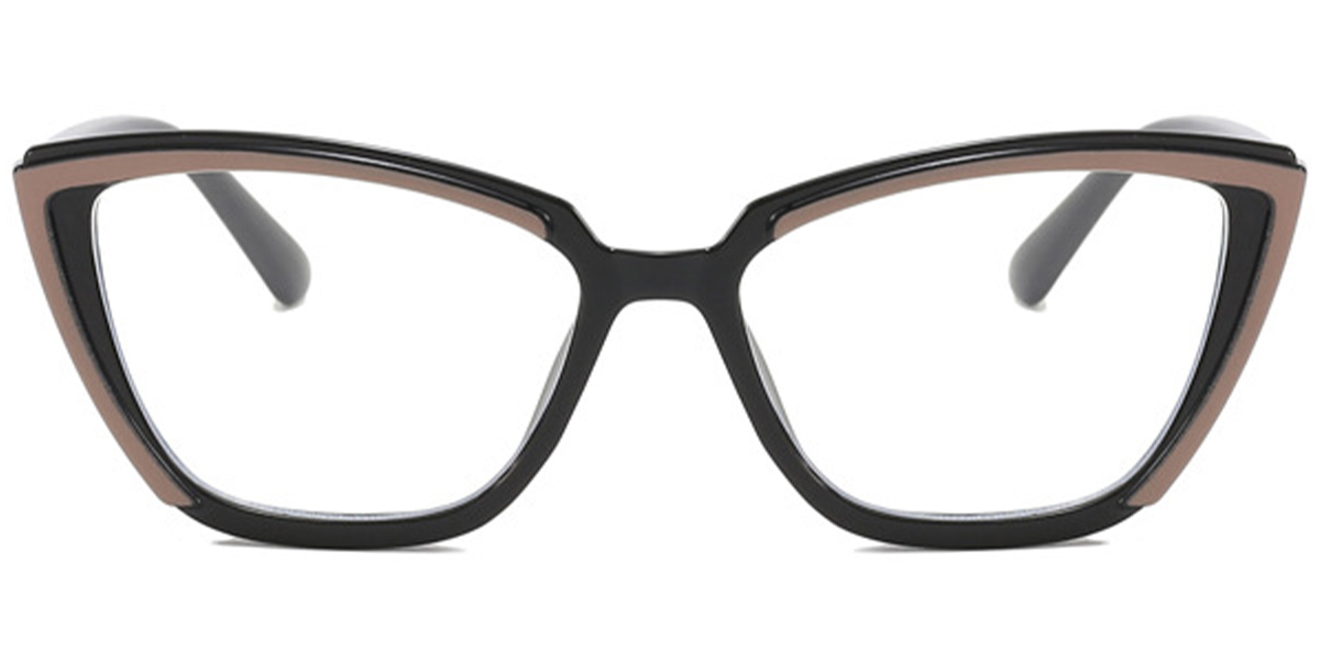Cat Eye Frame pattern-brown