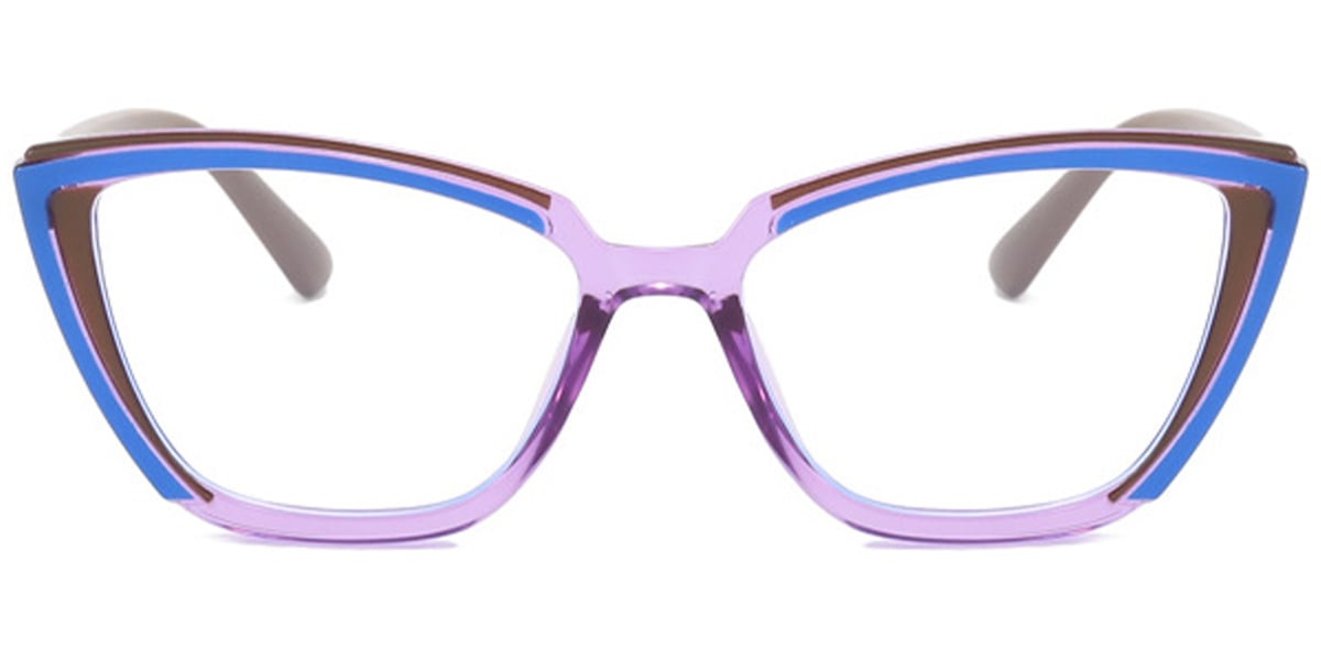 Cat Eye Frame pattern-blue