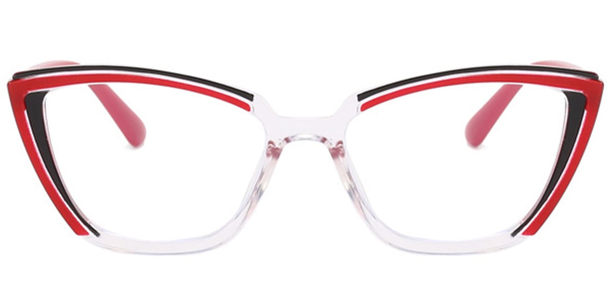 Cat Eye Frame pattern-red