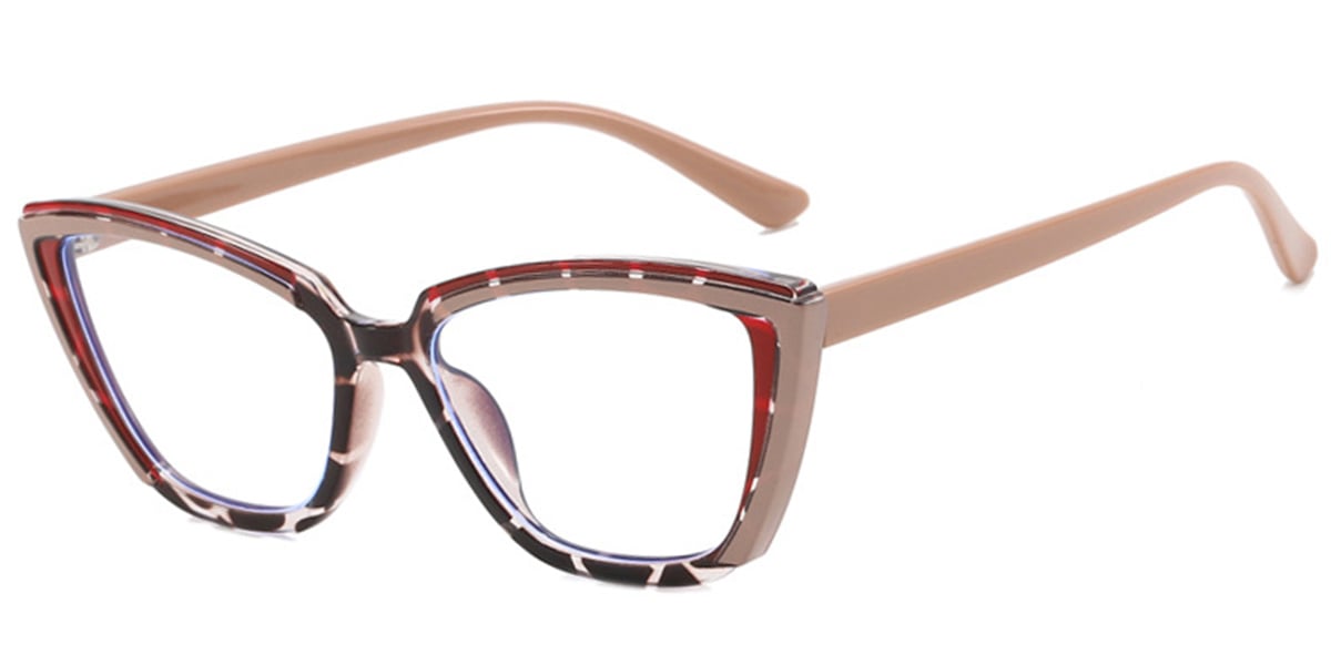 Cat Eye Frame pattern-light_brown