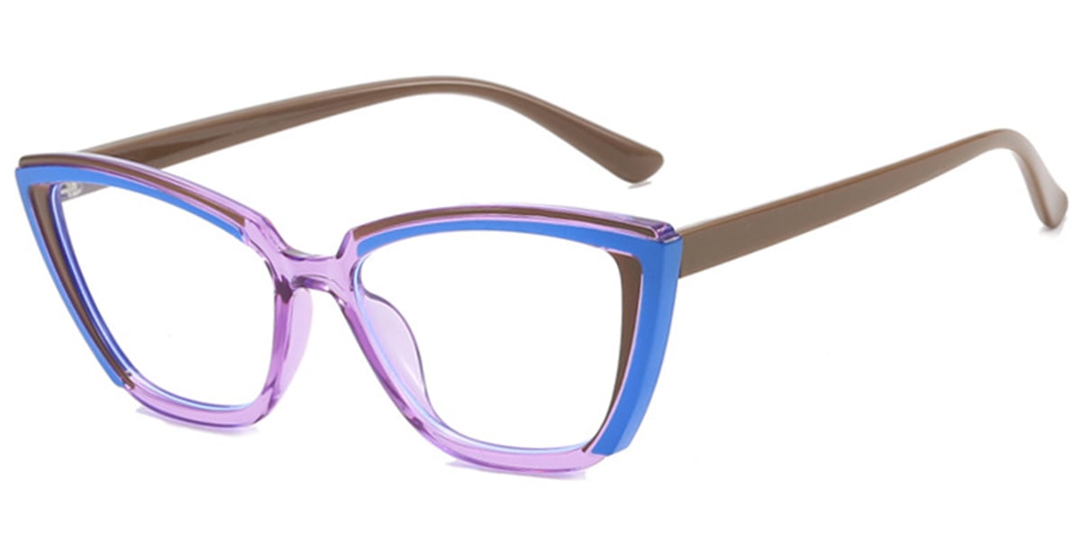 Cat Eye Frame pattern-blue