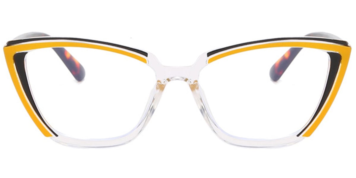 Cat Eye Frame pattern-yellow