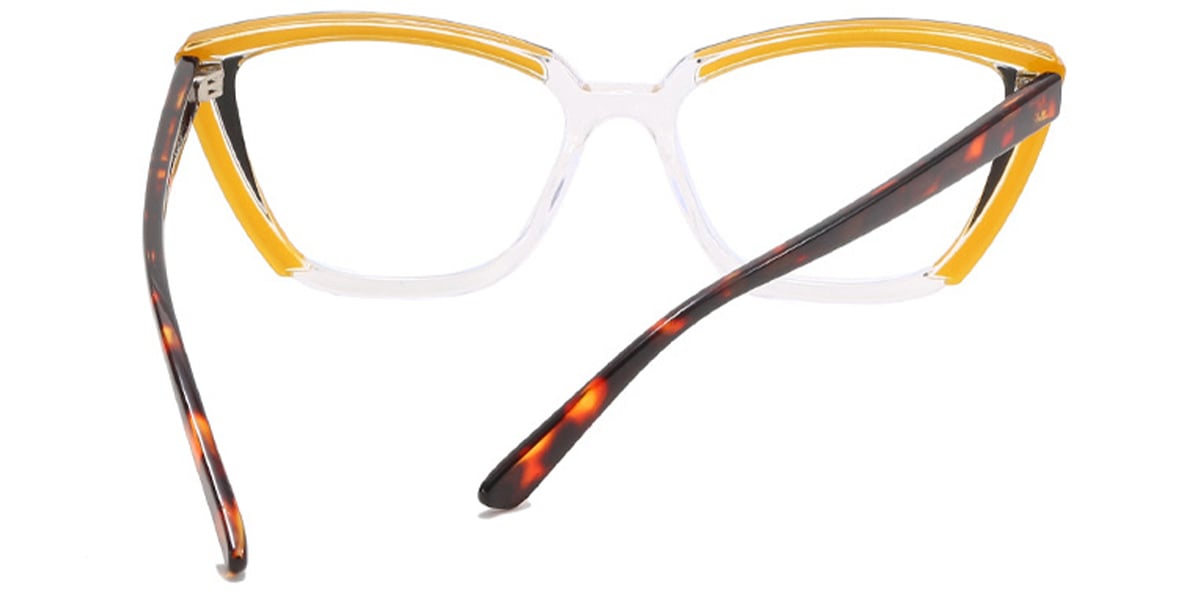 Cat Eye Frame pattern-yellow