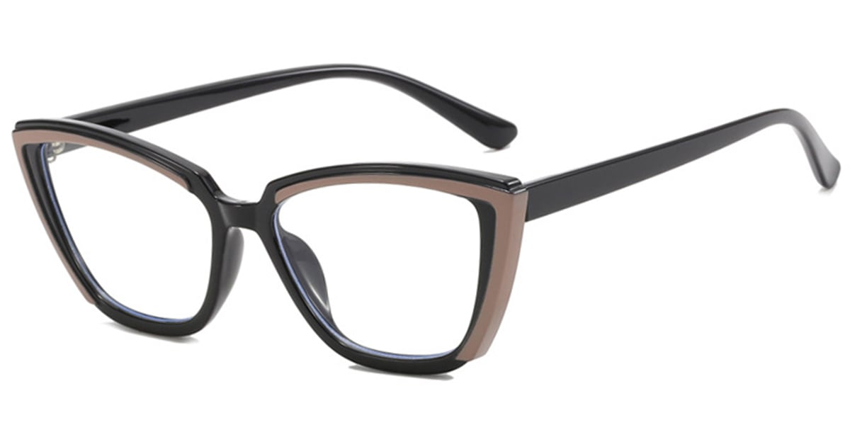 Cat Eye Frame pattern-brown