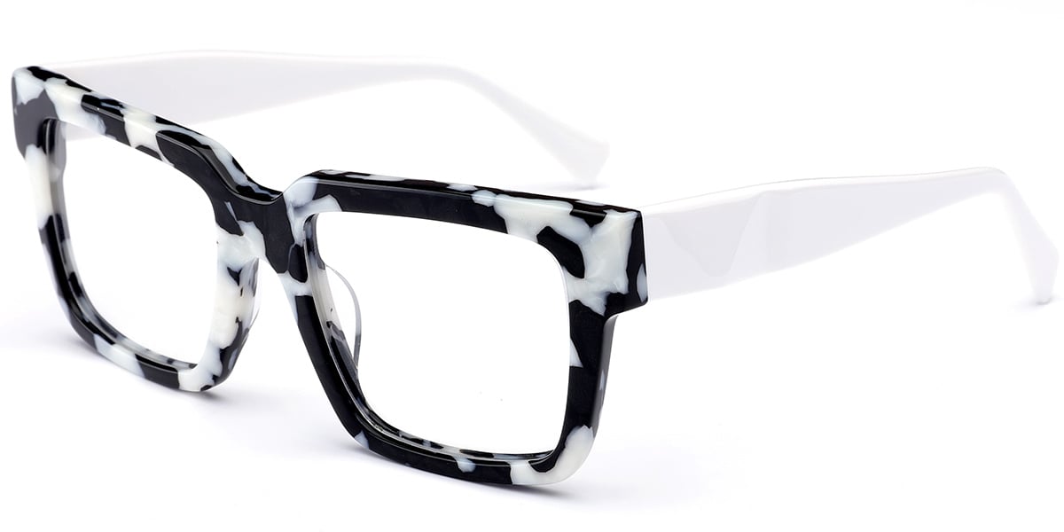 Acetate Square Frame pattern-black