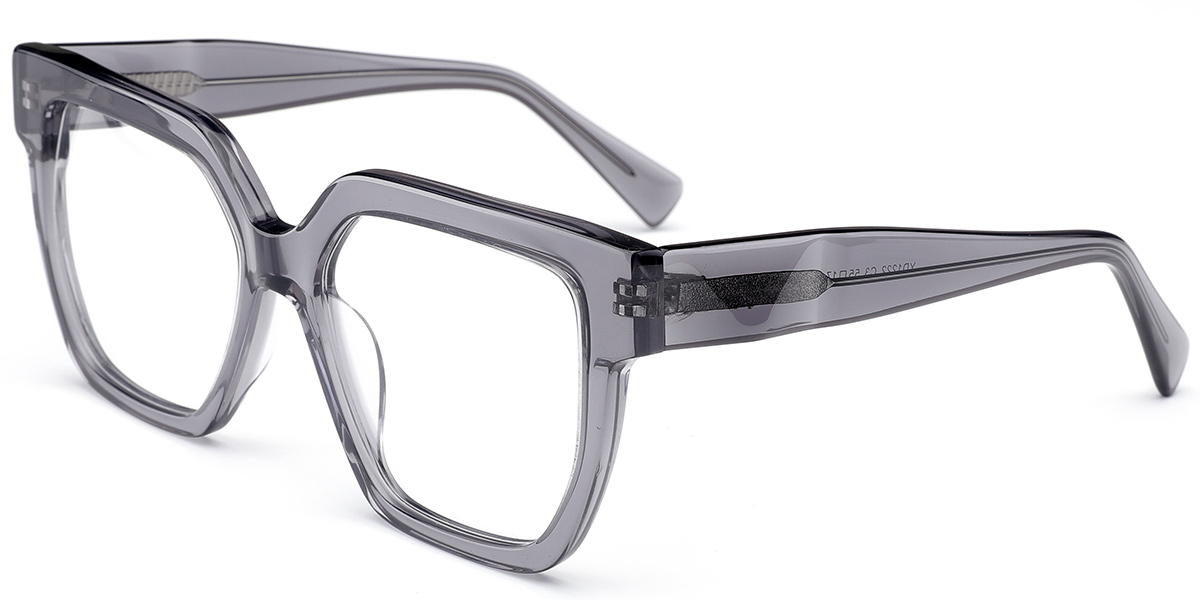 Acetate Square Frame translucent-grey