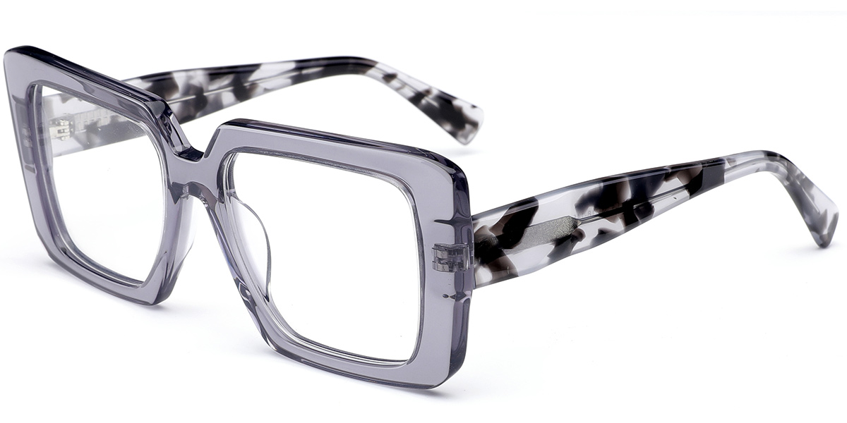 Acetate Square Frame translucent-grey