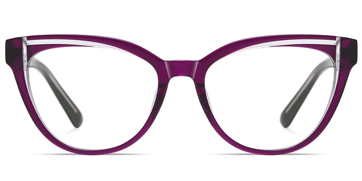 Acetate Geometric Frame pattern-purple