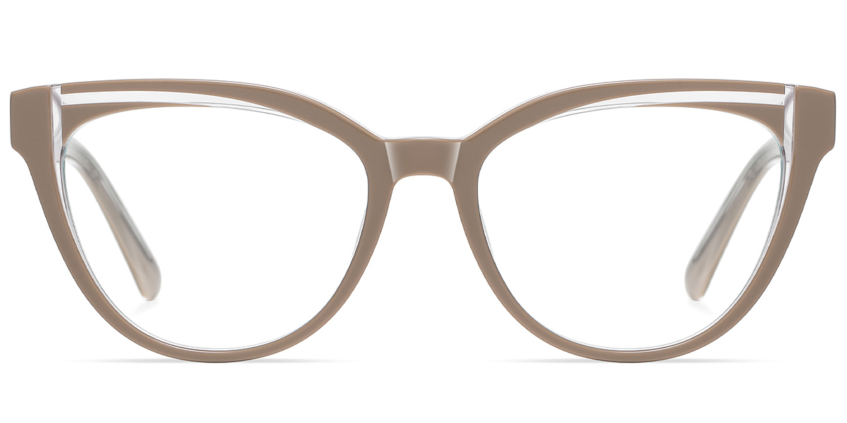 Acetate Geometric Frame pattern-brown