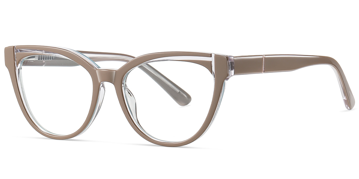 Acetate Geometric Frame pattern-brown