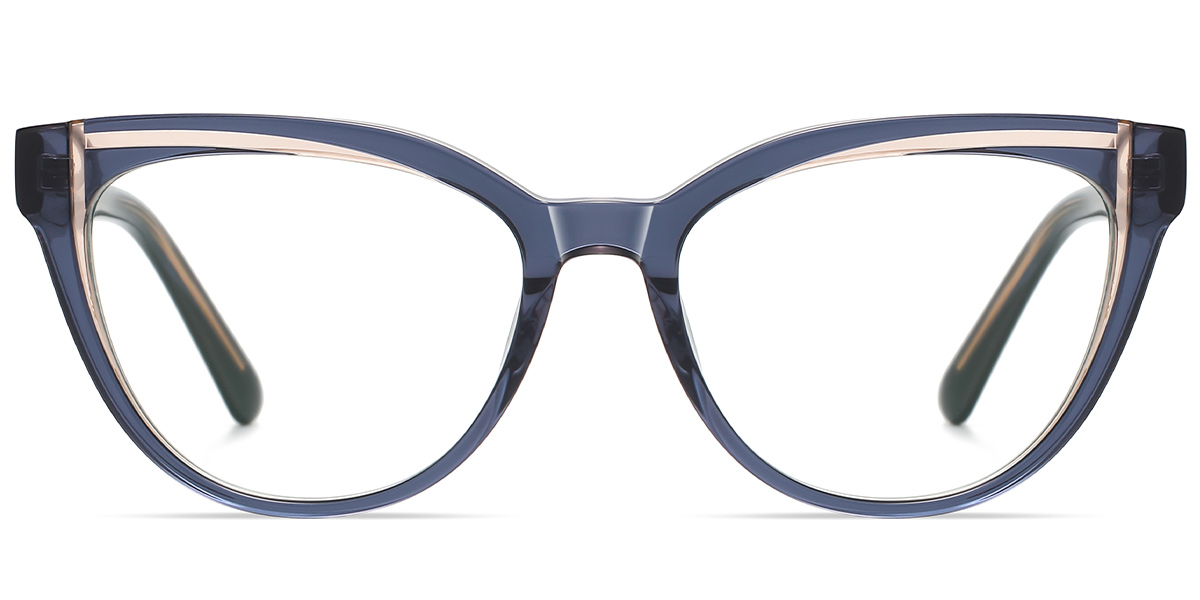 Acetate Geometric Frame pattern-blue