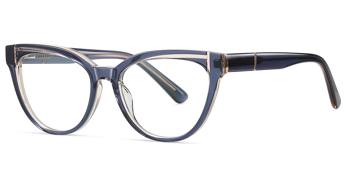 Acetate Geometric Frame pattern-blue