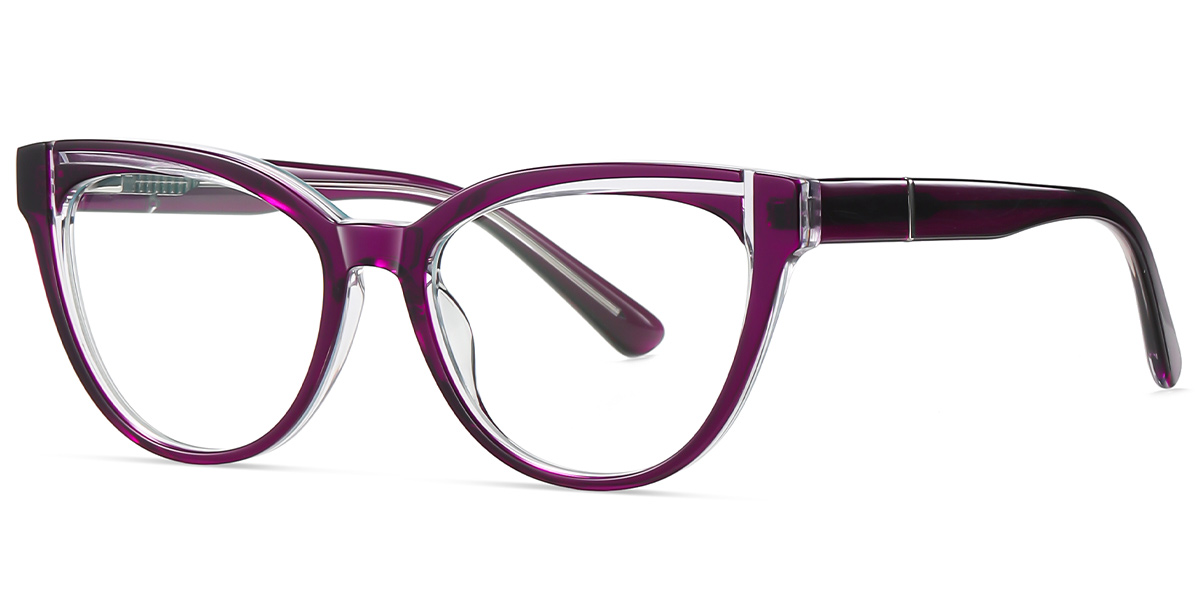 Acetate Geometric Frame pattern-purple