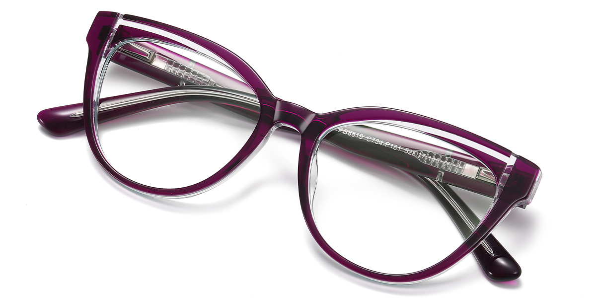 Acetate Geometric Frame pattern-purple