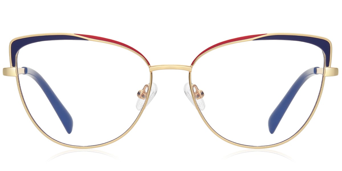 Cat Eye Frame pattern-blue