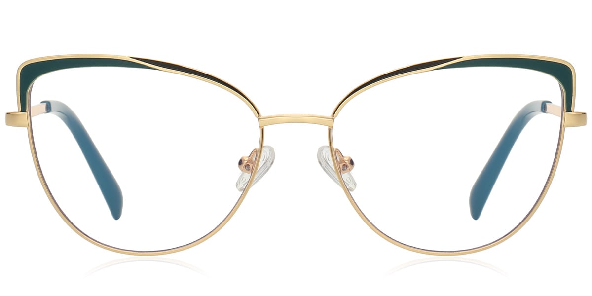 Cat Eye Frame pattern-green