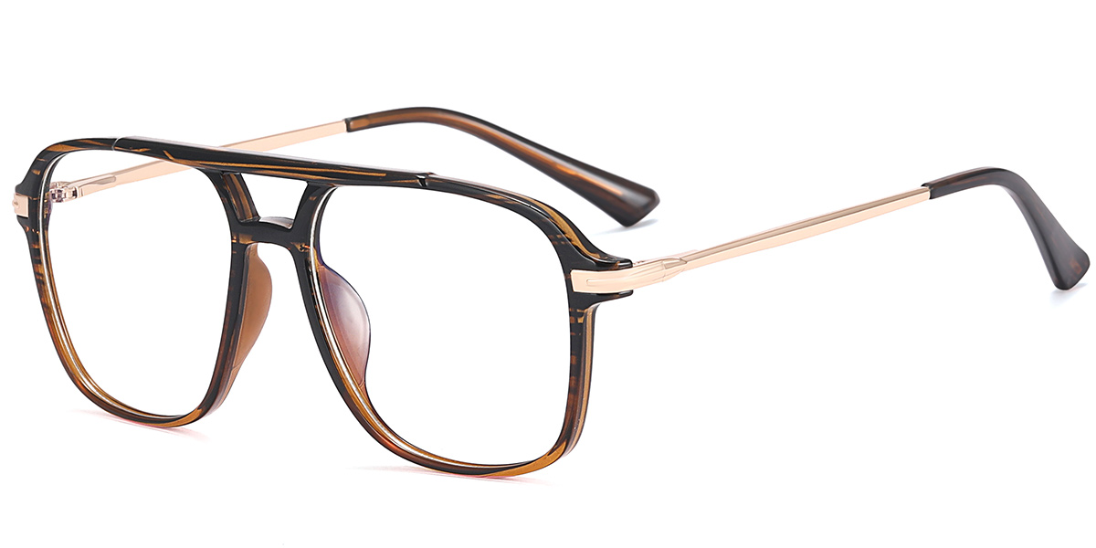 Aviator Frame pattern-brown