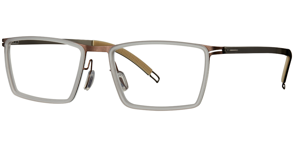 Acetate & Titanium Square Frame translucent-white