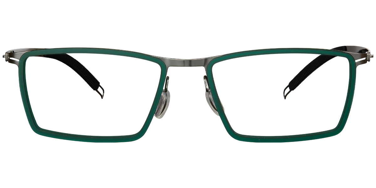 Acetate & Titanium Square Frame gun_metal-green