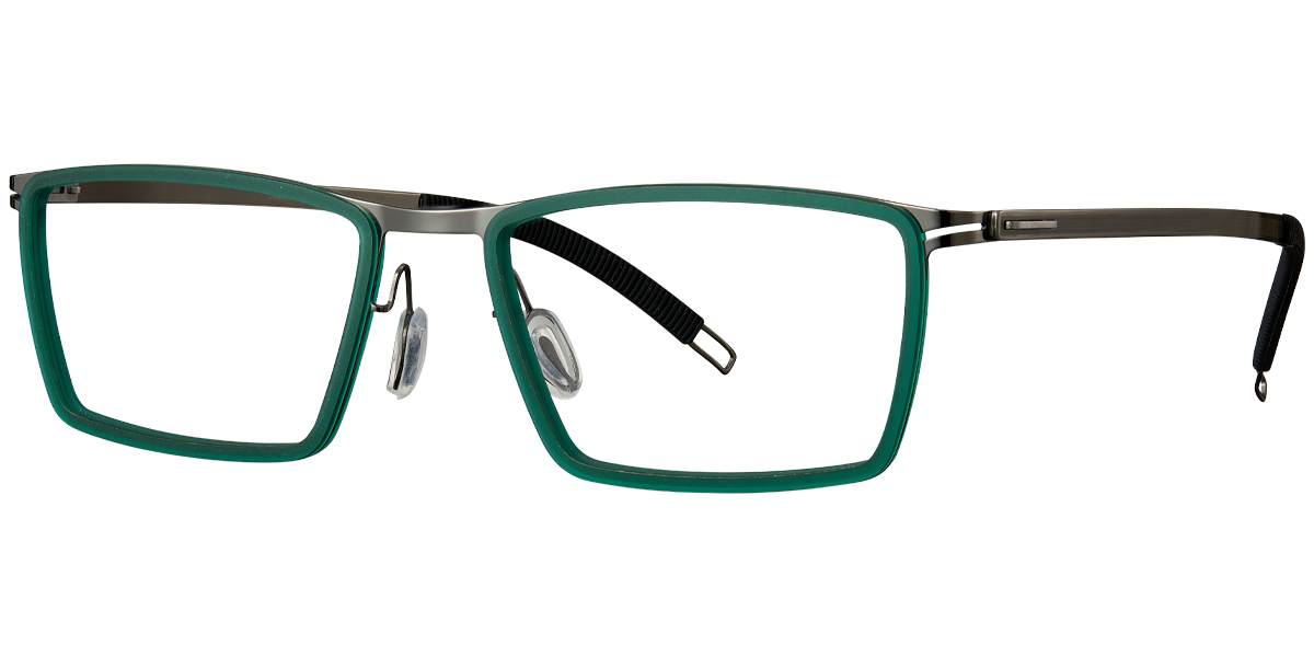 Acetate & Titanium Square Frame gun_metal-green